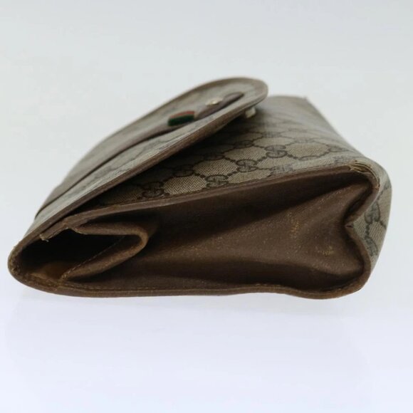 GUCCI GG Supreme Web Sherry Line Clutch Bag PVC Beige Red 89 01 031 Auth 67735 - Picture 4 of 15